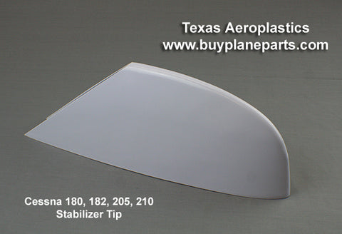 Cessna 180, 182, 205, 210 stabilizer tip. Replaces OEM part number 0732613-1. Manufactured by Texas Aeroplastics.