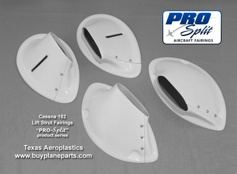 "PRO-SPLIT" Series, Cessna 182 strut fairings, KPS01. Replaces OEM part: 0723605. KNots2U